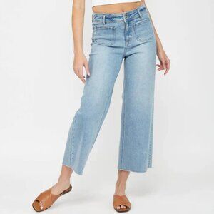 Mica Denim Cropped Wide Leg with Front Pockets NWT